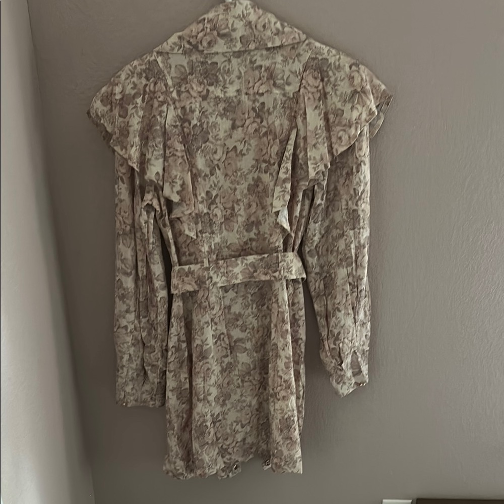 Floral Button-Up Dress with Ruffled Collar - Picture 8 of 8